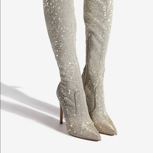 Gold Stiletto Heeled boot - Picture 4 of 7